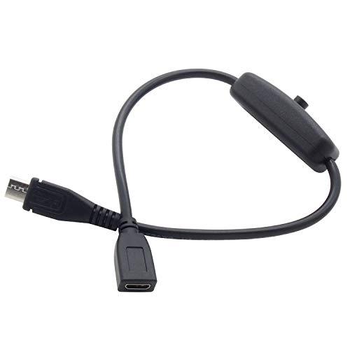 オーディオファン マイクロUSBケーブル スイッチ付き 延長ケーブル microUSB タイプB メ...