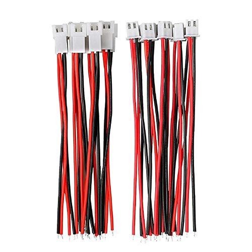 YFFSFDDC 20ペアJST 1.25mm 15cm ピッチ ケーブル付2ピンコネクター オス・...