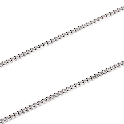 18金 喜平 ネックレス チェーン 2面 50cm 細い 幅1.2mm ホワイトゴールド K18 1...