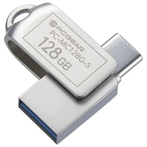 オーム電機 USBメモリー 128GB TypeC&amp;TypeA対応 PC-MC128G-S 01-0...