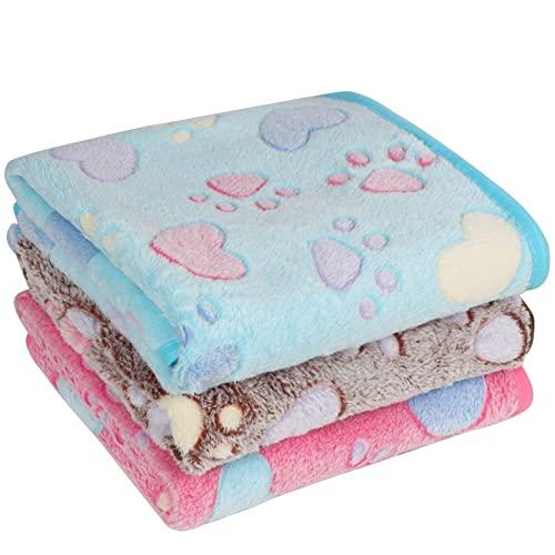 Bidason ペット ブランケット マット 3枚セット 布団 可愛い ひざ掛け スクエア型 ふわふ...