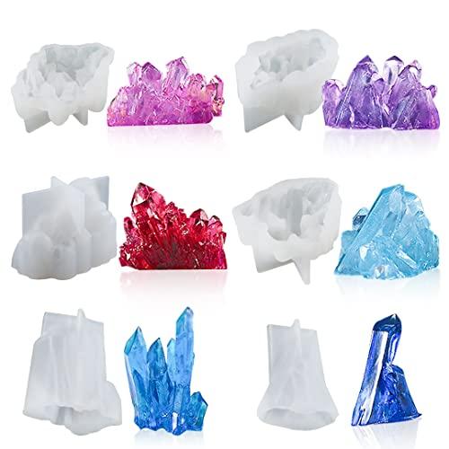 Zayookey 鉱石 シリコンモールド 6個セット UVレジン 宝石 天然石 水晶 結晶 置き物 ...