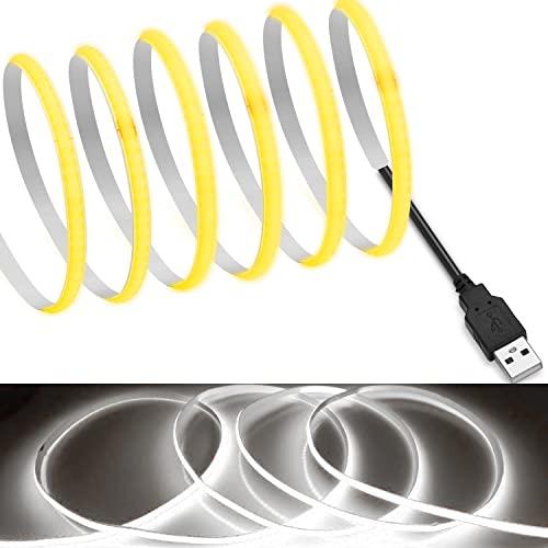 【RYE】 COB テープライトLEDストリップライトフレキシブル 高密度 幅5mm 隠れたLEDテ...