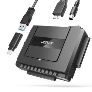 Unitek USB-A+C IDE SATA 両方対応 USB3.0 ドライブ交換アダプター 2.5/3.5インチHDD SSD 光学ドライブ