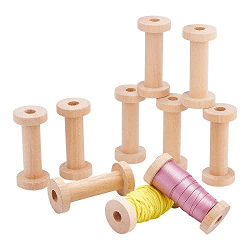 PH PandaHall 10個セット 木製スプール ボビンスプール 3x7cm 空の糸スプール 縫...