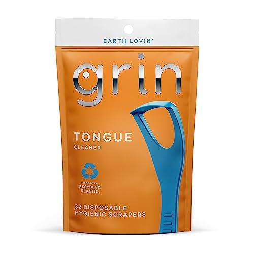 Grin 使い捨て舌スクレーパー 大人用 舌クリーナー 使いやすい 歯科衛生 フレッシュな呼吸に 舌...