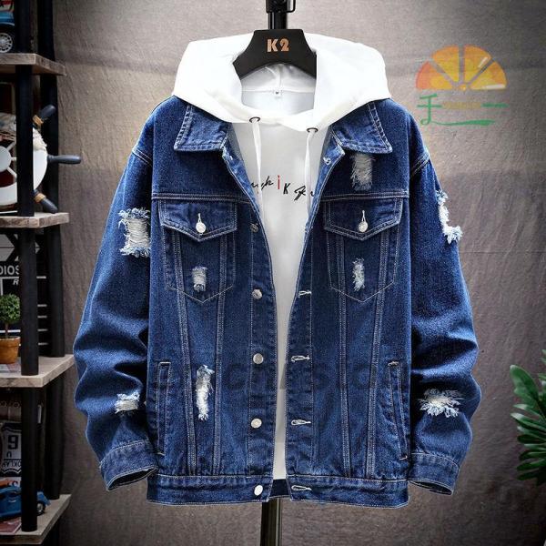 デニムジャケット メンズ 個性 Gジャン ゆとり アウター コート シンプル ヴィンテージ加工 カジ...