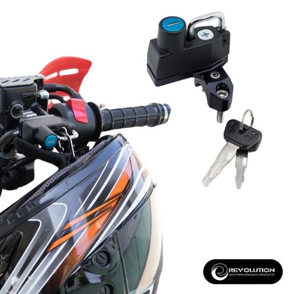 REVOLUTION 22.2mmブレーキクランプ対応ヘルメットロック/鍵付きヘルメットホルダー H...