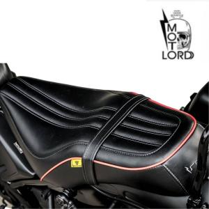 ホンダ レブル250/500交換用ダブルシート /モトロード［ブラックーレッドライン］Honda Rebel CMX 300 500 Replacement Seat Double -V5 MotoLordd｜smartsmokers