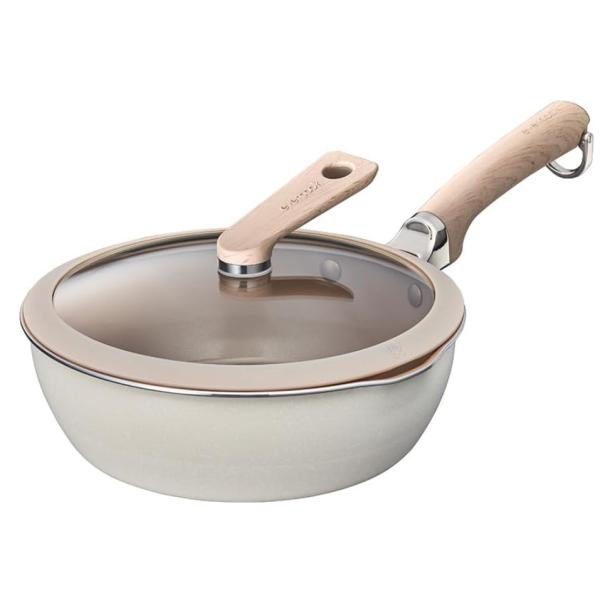 マルチパン エバークック DECO 22cm ガラスふた付き ベージュオール熱源対応（IH対応）?ド...