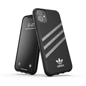 adidas アディダス iPhone11 ケース アイフォン カバー スマホケース 耐衝撃 TPU SAMBA サンバ ブラック x グリッター 黒 おしゃれ スマホカバー ブランド｜smartstyle-select