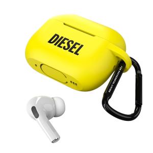 DIESEL ディーゼル AirPods Pro ケース カバー エアーポッズ プロ シリコンカバー カラビナ付き  ネオンライム  黄緑 イヤホン ホルダー  耐衝撃