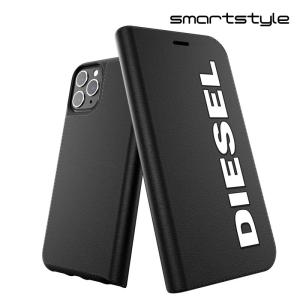 DIESEL ディーゼル iPhone11 Pro 手帳型ケース アイフォン 手帳 ケース カバー スマホケース 耐衝撃 TPU ロゴ ブラック / ホワイト 黒
