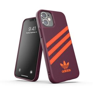 adidas アディダス iPhone 12 Mini ケース アイフォン カバー スマホケース 耐衝撃 TPU SAMBA サンバ マルーン x オレンジ おしゃれ スマホカバー ブランド｜smartstyle-select