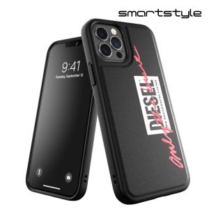 DIESEL ディーゼル iPhone12/12pro ケース マホケース アイフォン カバー 耐衝撃 TPU 刺繍ディテール ロゴ ブラック / コーラル 黒
