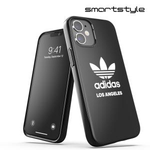 adidas アディダス iPhone 12 Mini ケース アイフォン カバー スマホケース 耐衝撃 TPU 都市シリーズ ロサンゼルス ロゴ ブラック 黒 おしゃれ ブランド｜smartstyle-select