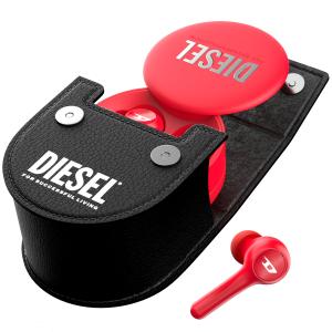 DIESEL ワイヤレスイヤホン ケース レザー カバー (ディーゼル トゥルーワイヤレス イヤホンケース, レザーブラック 黒) 人気 ロゴ おしゃれ 保護 ギフト｜smartstyle-select