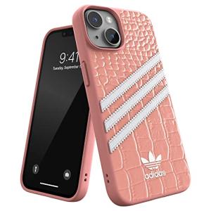 送料無料 adidas アディダス スマホケース iPhone14 ケース アイフォン カバー 耐衝撃 TPU SAMBA サンバ クロコダイルプリント 型押し ワンダーモーブ ピンク｜smartstyle-select