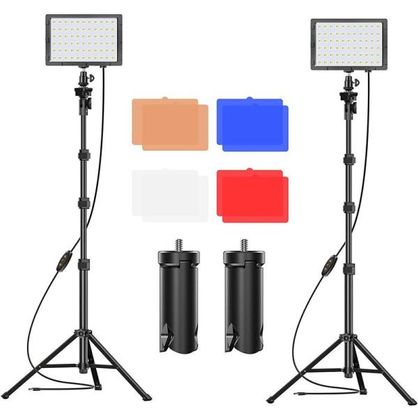 EMART LEDライト 撮影用ライト カラーフィルター付き 高安定性のビデオライト 4色調節 11...