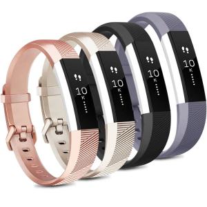 Tobfit Fitbit Alta/Alta HRバンド対応 ソフトスポーツシリコン交換用リストバンド レディース メンズ 4本パック (｜smaruko2