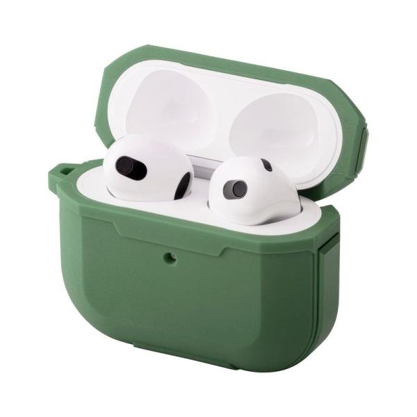 musashino LABEL Air Pods 第3世代用タフネスカバー (Green) 保護カバ...