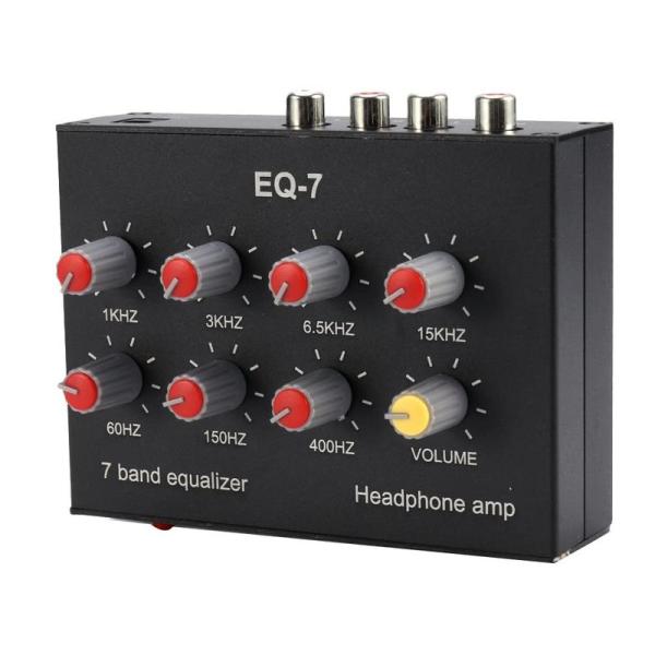 Xsdjasd EQ-7 カーオーディオヘッドセットアンプ 7バンドEQイコライザー 2チャンネルデ...