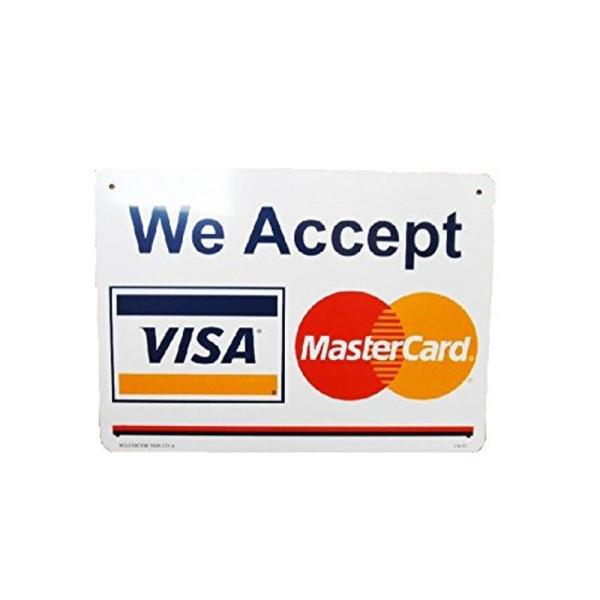 アメリカ直輸入看板プラスティック サインボードWE ACCEPT VISA Master Card(...