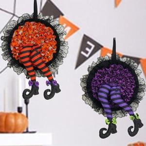 ハロウィン飾り玄関 ハロウィーンの花輪 リース...の詳細画像1
