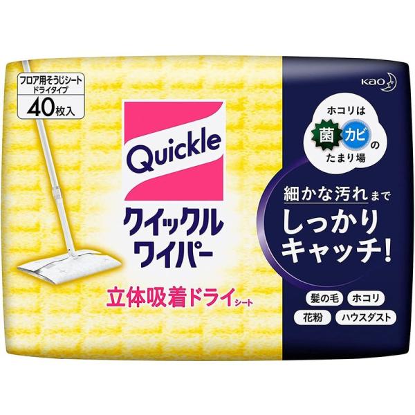 （まとめ）クイックルワイパー 立体吸着ドライシート 40枚入×12パック