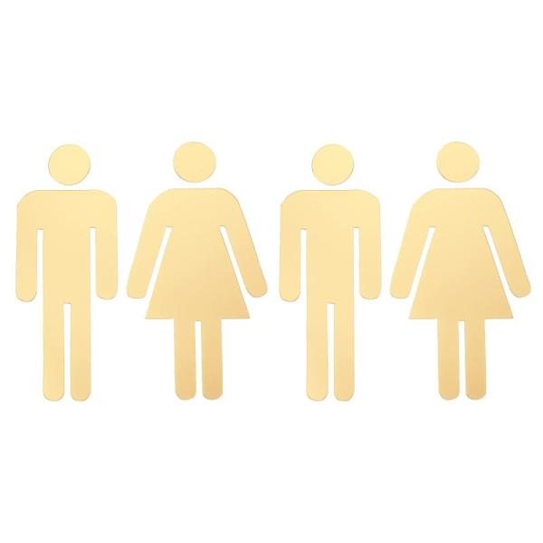 PATIKIL バスルームサイン 2セット アクリル自己粘着トイレ 男性と女性のトイレ 性別サインビ...