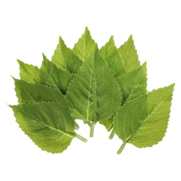 PATIKIL 9 x 5 cm 人工緑の葉 60個入り バルク緑の葉 フェイクヒマワリの葉 フェイ...