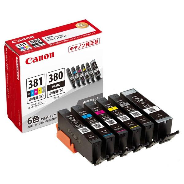 Canon 純正 インクカートリッジ BCI-381(BK/C/M/Y/GY)+380 6色マルチパ...