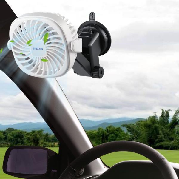 ENEGON 車載扇風機 充電式 低騒音 3段階風量調節可能 車用扇風機 USB扇風機 便利 車載用...
