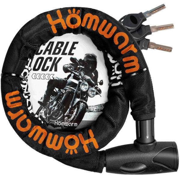 Homwarm バイクロック チェーンロック バイク 自転車 ワイヤーロック φ(直径)22mm×1...