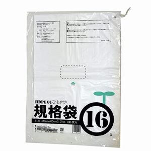 紺屋商事 ひも付ポリ袋01透明16号 100枚 ...の商品画像