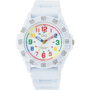 シチズン Q&Q 腕時計 アナログ 防水 ウレタンベルト VR78-001 メンズ ホワイト｜smatrshops
