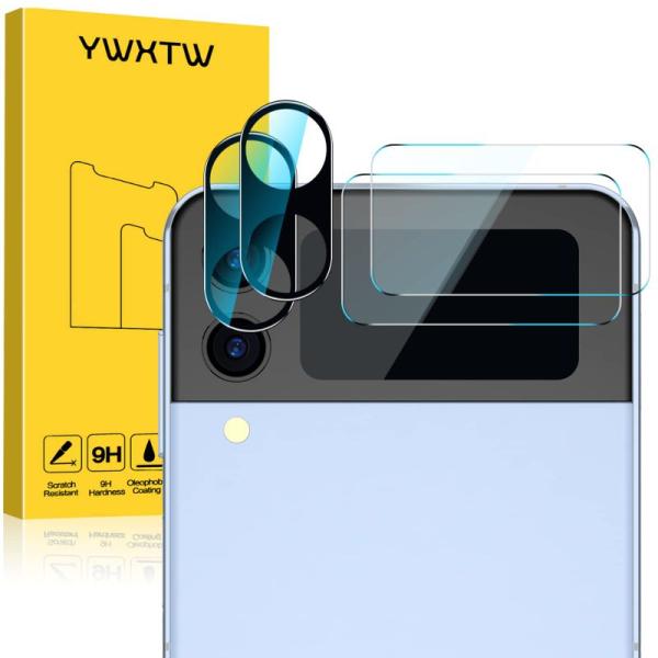 YWXTW Samsung Galaxy Z Flip 4 フロントスクリーンプロテクター 2枚パッ...