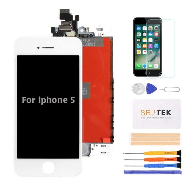 SRJTEK For iPhone 5 液晶パネル フロントパネル ディスプレイ 修理交換用タッチパ...