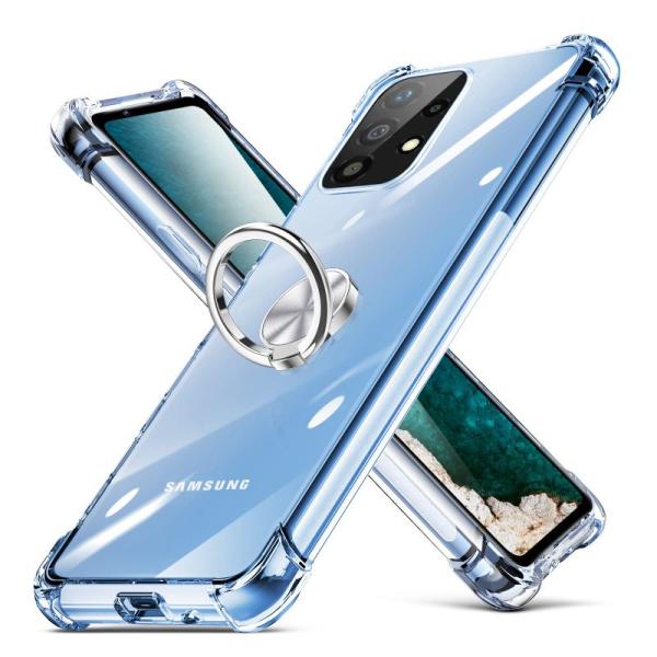 Galaxy A32 5G ケース 耐衝撃 リング クリア 透明 Galaxy A32 カバー 耐衝...