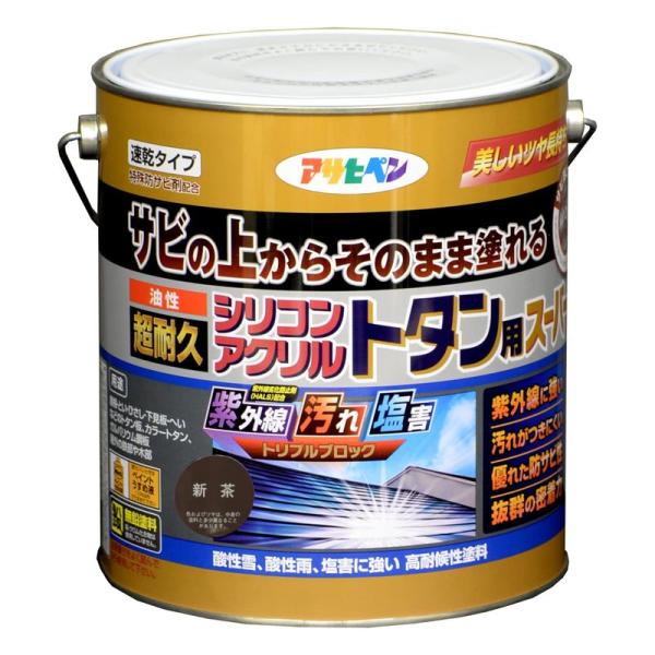 油性超耐久シリコンアクリルトタン用 3kg (新茶)/62-2305-68