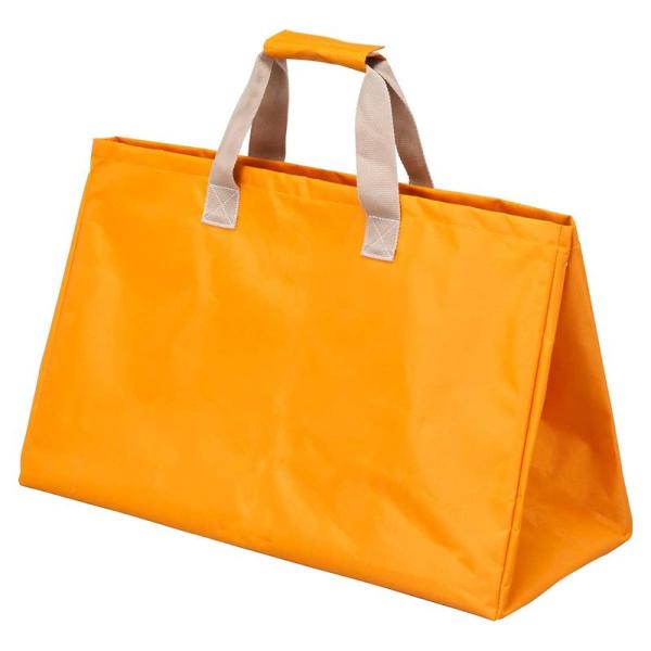 アストロ 紙袋収納バッグ オレンジ 内側撥水加工 大容量 46Lサイズ 形が変わる エコバッグ 底板...