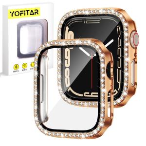 YOFITAR for apple Watch ケース キラキラ ラインストーン アップルウォッチ用保護カバー ガラスフィルム 一体型40m｜smatrshops