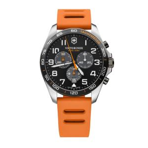 ビクトリノックス 腕時計 FIELDFORCE SPORT CHRONO ステンレススチールケース(316L) ブラックダイヤル オレンジラ｜smatrshops