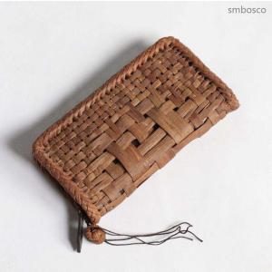純国産 山葡萄蔓細工 山葡萄の財布 コインケース 網代編み チャーム