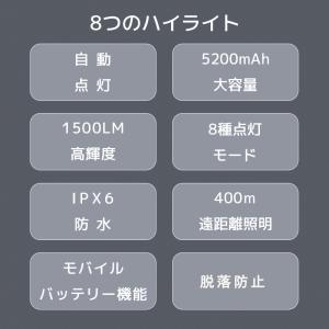 自転車ライト LED ライト 自動点灯 高輝度...の詳細画像2