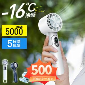 2024最新 ハンディファン 携帯扇風機 -20℃瞬間冷却 冷却プレート付 ハンディクーラー 扇風機 小型 5段風量 10モード Max14時間連続 充電式｜smerlion