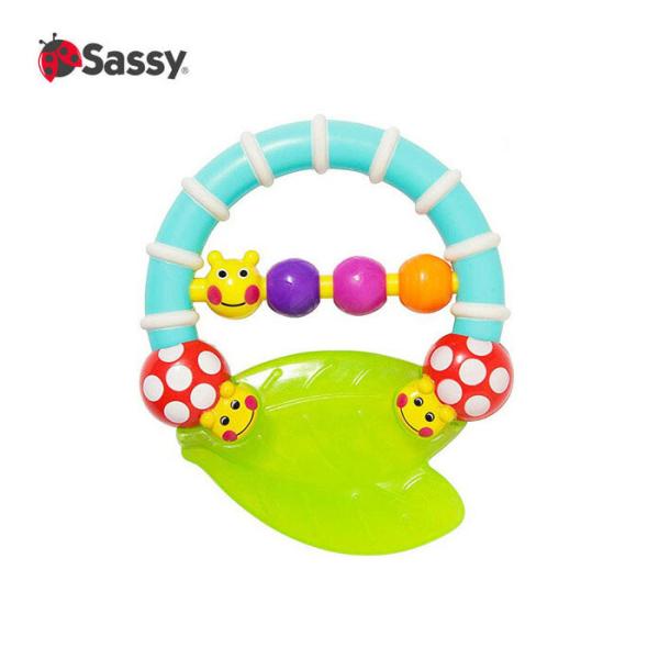 sassy サッシー 赤ちゃん ガラガラ ラトル 歯固め おもちゃ カミカミあおむし 出産祝い 冷や...