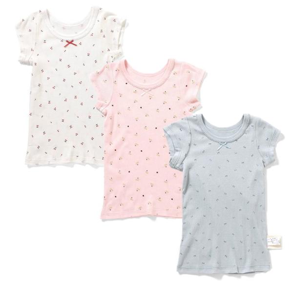 半袖 肌着 リブ 子供服 キッズ ベビー 小物 下着 肌着 インナー 総柄 ケーキ さくらんぼ リボ...