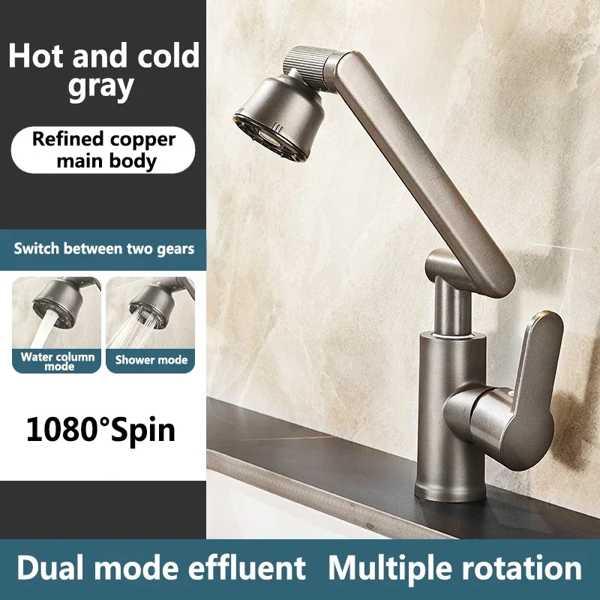 バスルーム シンク シャワーヘッド バスルーム 1080 ° 回転式タップ用の防滴蛇口