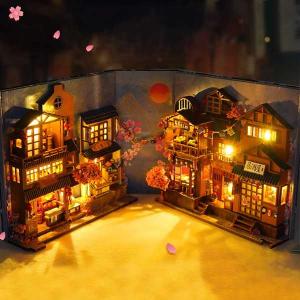 3D木製パズル,DIYブック,棚インサート,ミニチュアドールハウス,モデル構築セット,家の装飾,子供の誕生日プレゼント｜smile beach